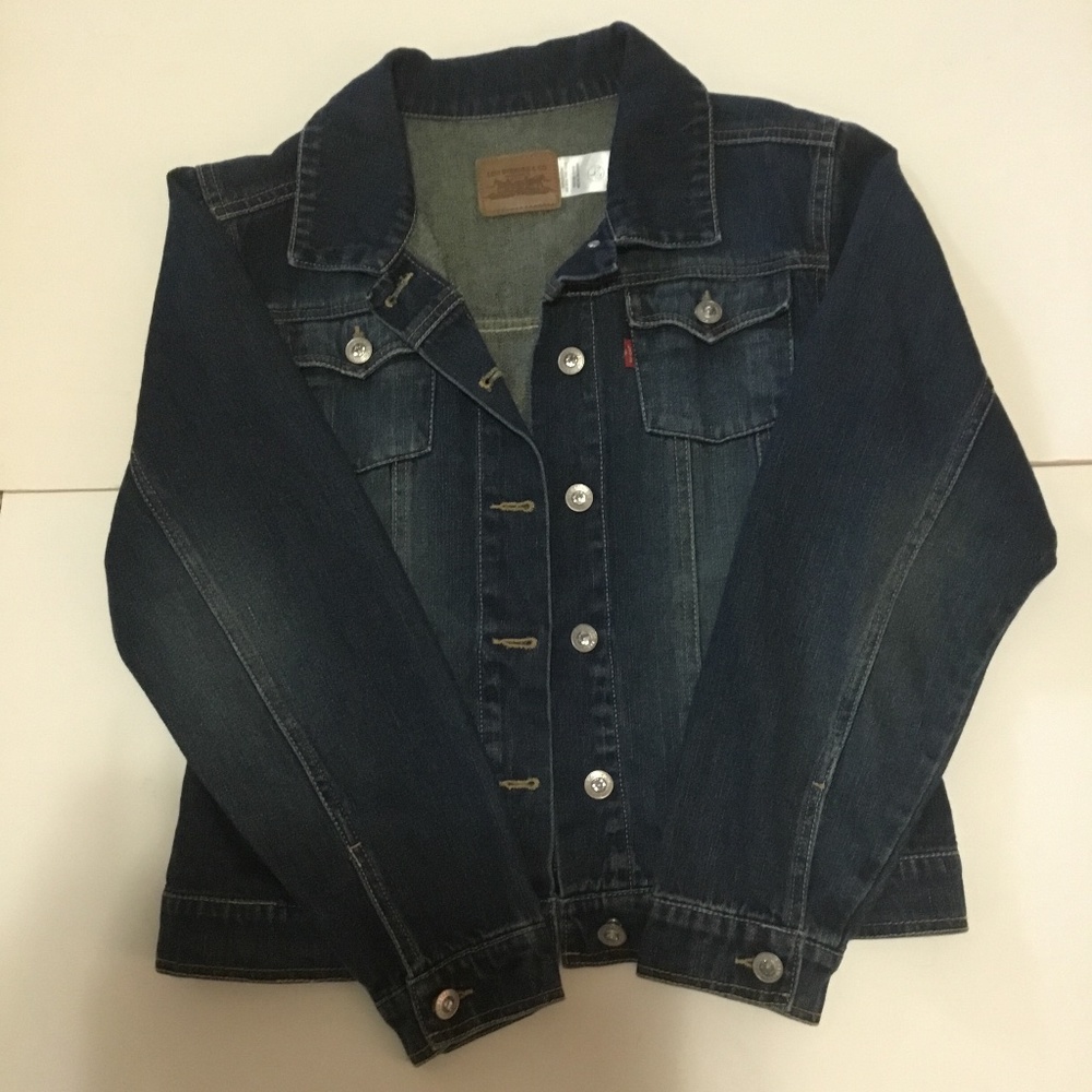 Levi Denim Jacket with jewel buttons  Girls Large